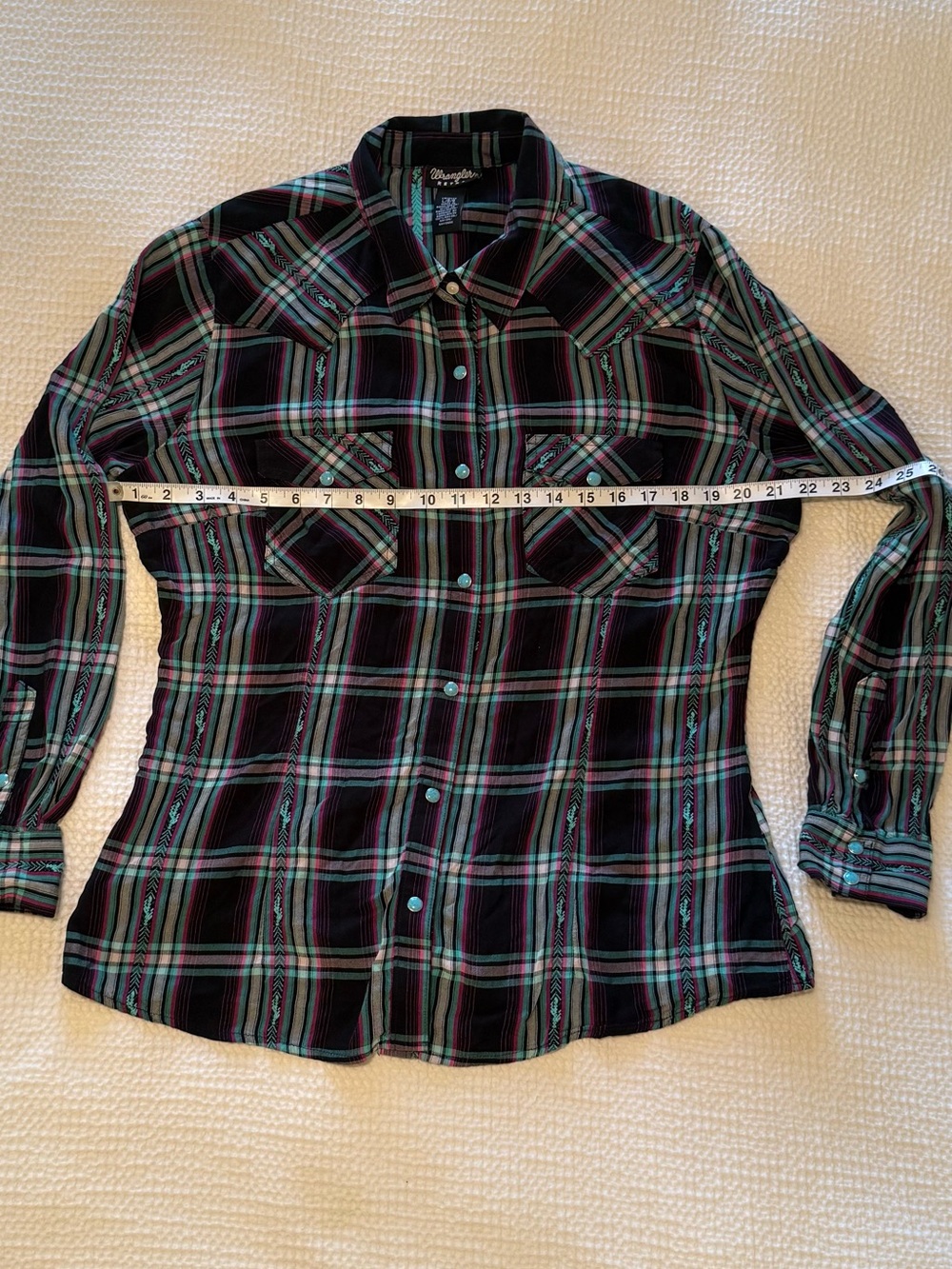 Wrangler Retro | Western Snap Shirt | Size = L - Picture 9 of 12